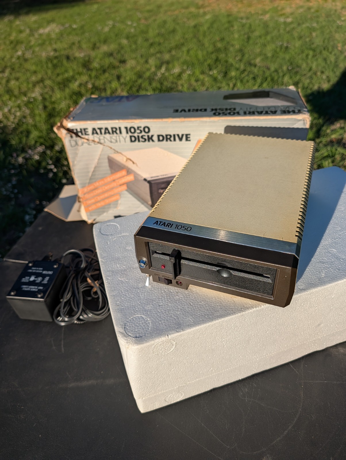 Vintage Atari 1050 Floppy Disk Drive w/ Power Adapter *Parts Only