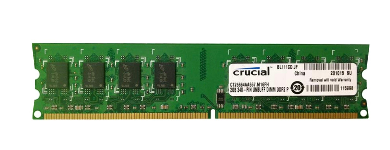 Crucial Technology 2GB DDR2 667 PC2-5300 DDR2 DIMM RAM Memory - CT25664AA667 Crucial Technology 2GB DDR2 667 PC2-5300 DDR2 DIMM RAM Memory - CT25664AA667