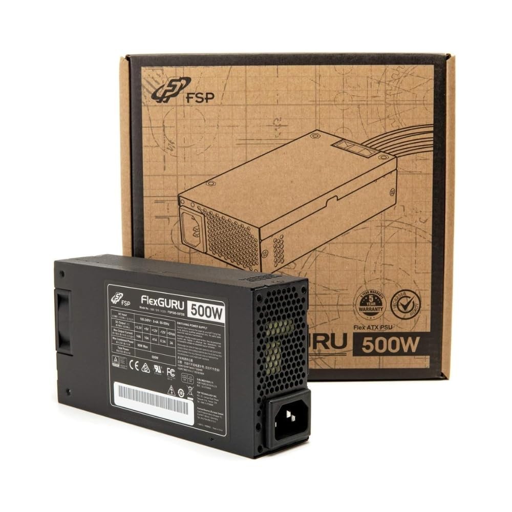 FSP FlexGURU Pro Power Supply, Flex ATX 500W, 80 Plus Gold Certified PSU, Non... FSP FlexGURU Pro Power Supply, Flex ATX 500W, 80 Plus Gold Certified PSU, Non...