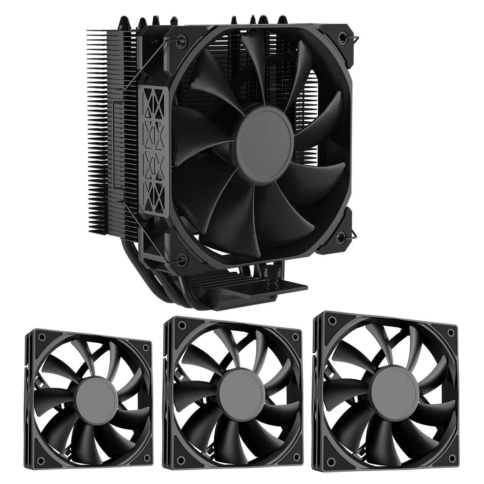 Darkrock PX4 CPU Air Cooler for AM5 AM4 & LGA 1700 1200 + 3PCS 120mm PC Case Fan Darkrock PX4 CPU Air Cooler for AM5 AM4 & LGA 1700 1200 + 3PCS 120mm PC Case Fan