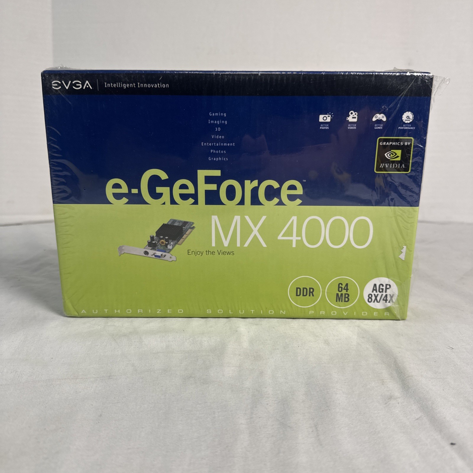EVGA e-GeForce MX 4000 DDR 64mb AGP 8X/4X Graphics Card Computer NEW IN BOX