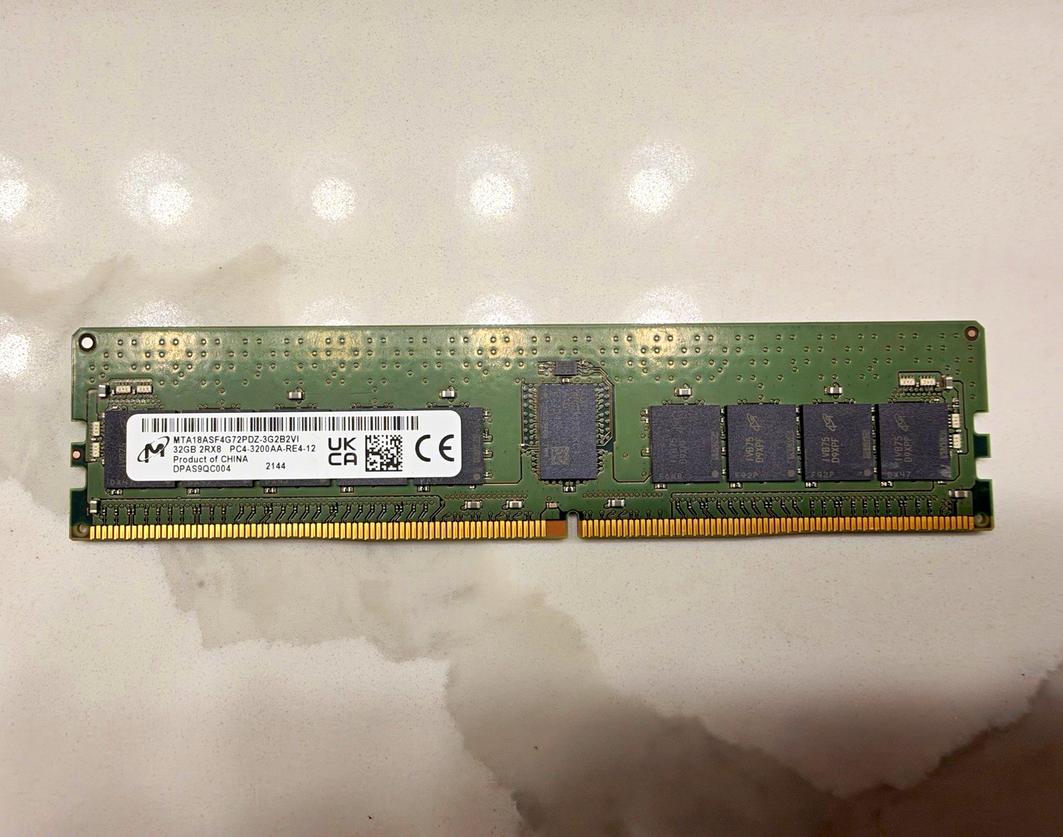 Micron 32GB DDR4 RDIMM ECC Reg PC4-3200AA MTA18ASF4G72PDZ Micron 32GB DDR4 RDIMM ECC Reg PC4-3200AA MTA18ASF4G72PDZ