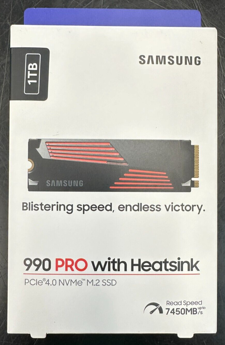 SAMSUNG 990 PRO 1TB SSD with Heatsink, PCIe 4.0, Sew. Up-to 7,450MB/s