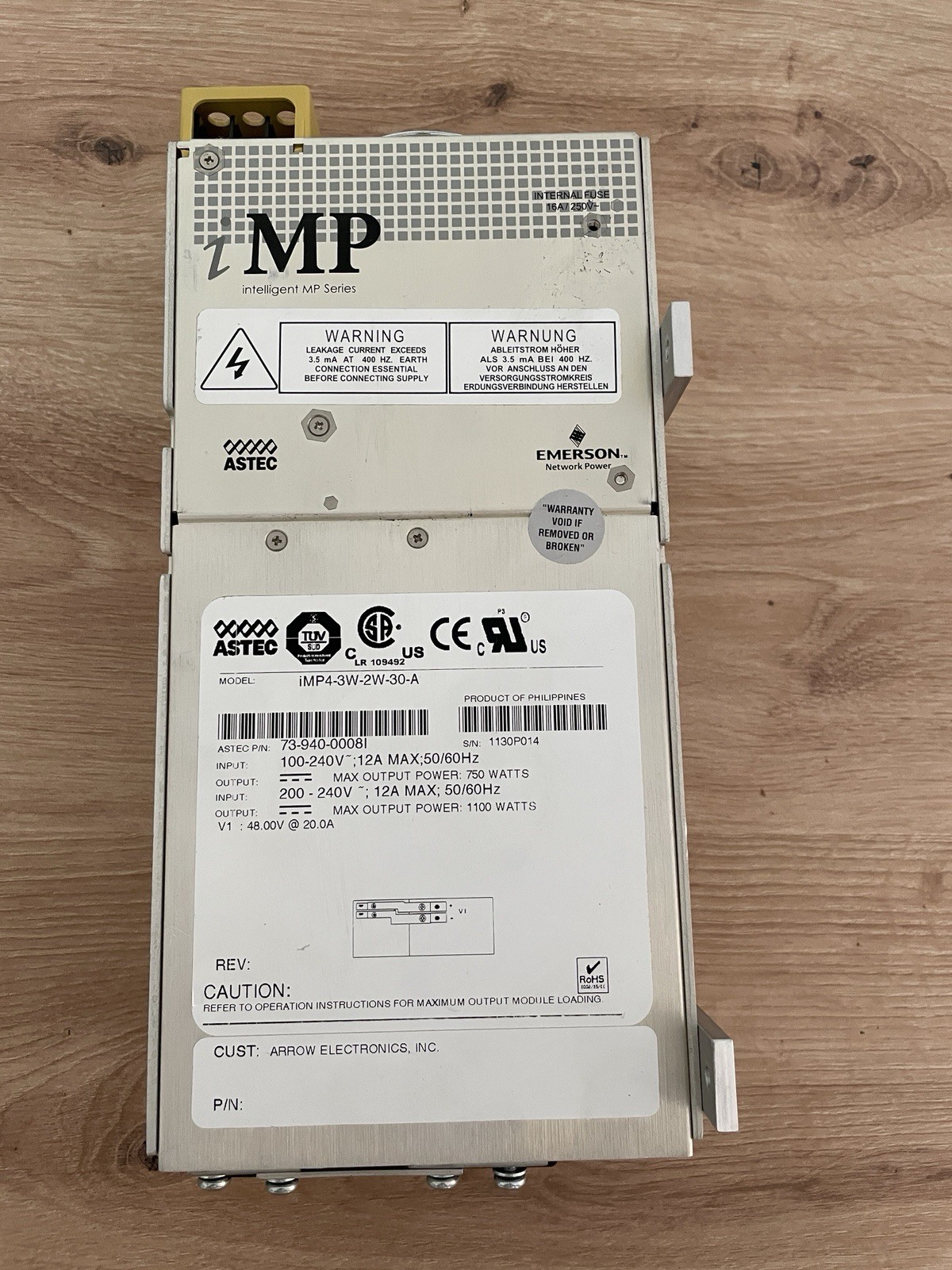 Astec iMP4-3W-2W-30-A 73-940-0008I Power Supply, Fast Shipping, 48V/20A Out Astec iMP4-3W-2W-30-A 73-940-0008I Power Supply, Fast Shipping, 48V/20A Out