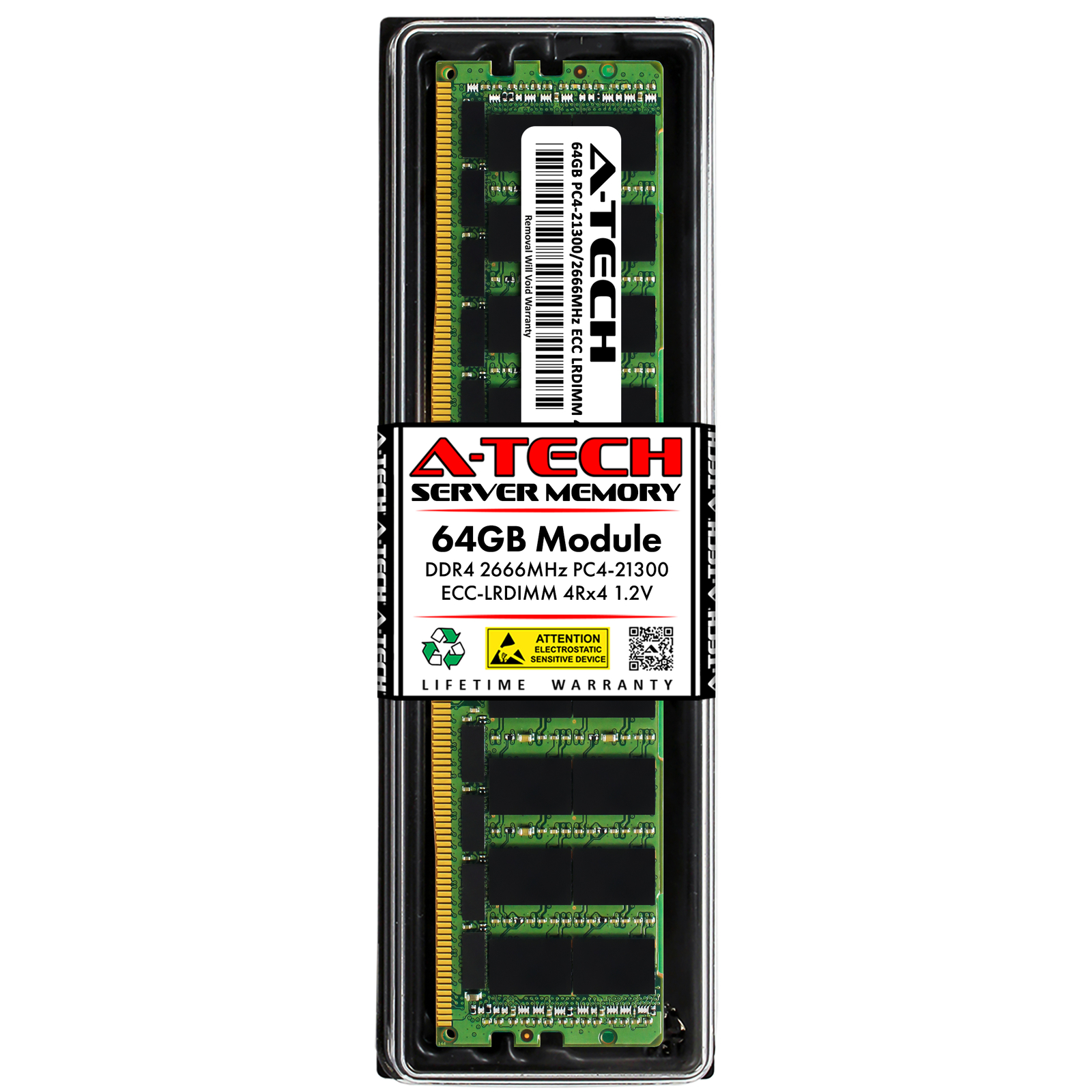 A-Tech 64GB 4Rx4 PC4-21300 DDR4 2666 ECC Load Reduced LRDIMM Server Memory RAM