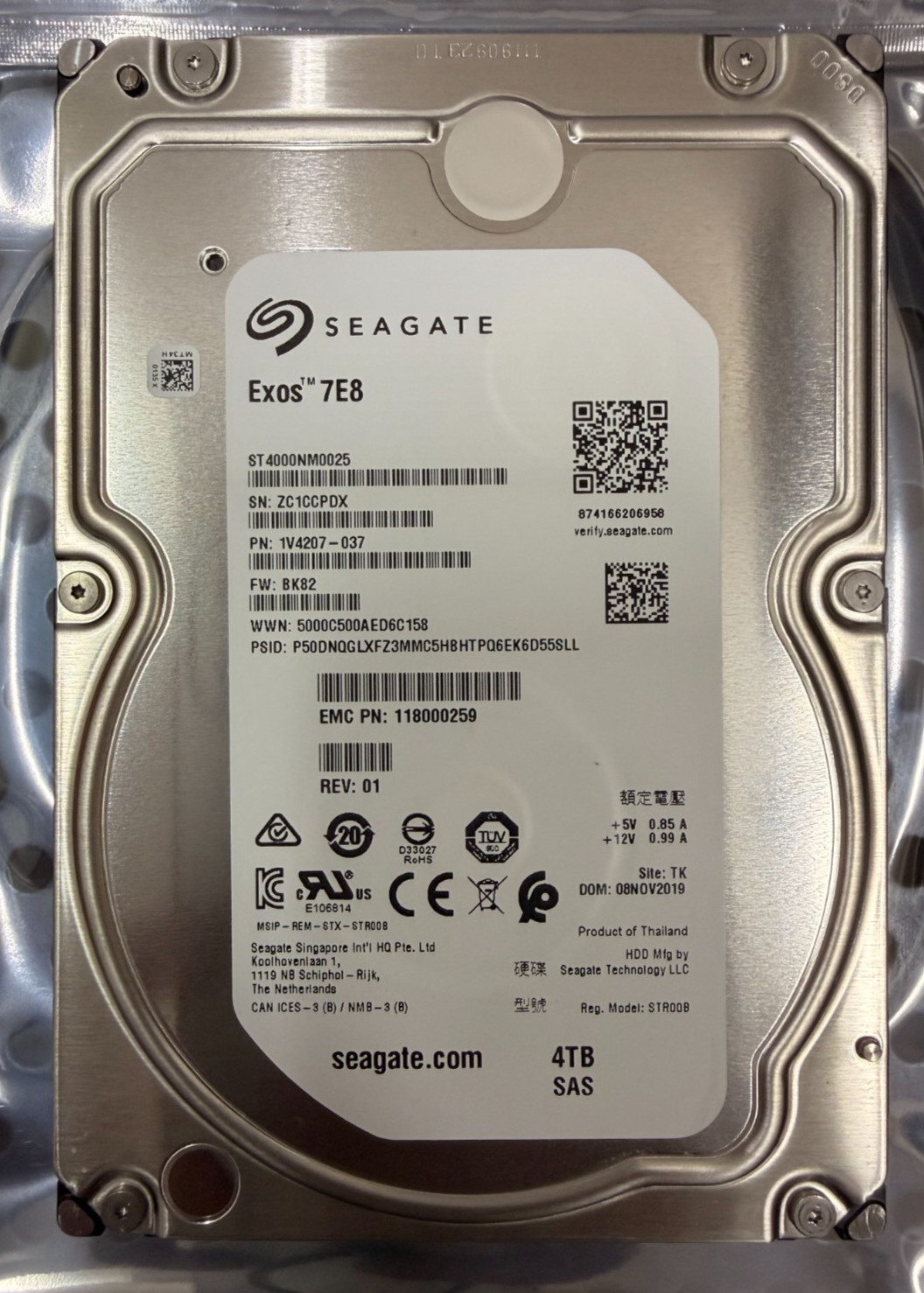 ST4000NM0025 Seagate EMC 118000259 4TB SAS 3.5 HDD 1V4207-037 ST4000NM0025 Seagate EMC 118000259 4TB SAS 3.5 HDD 1V4207-037