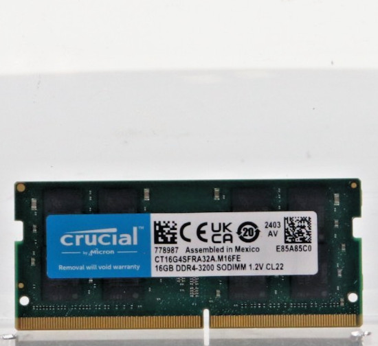 Crucial Micron 16GB DDR4-3200 SO-DIMM 1.2V DDR4 Notebook RAM CT16G4SFRA32A.M16FE Crucial Micron 16GB DDR4-3200 SO-DIMM 1.2V DDR4 Notebook RAM CT16G4SFRA32A.M16FE