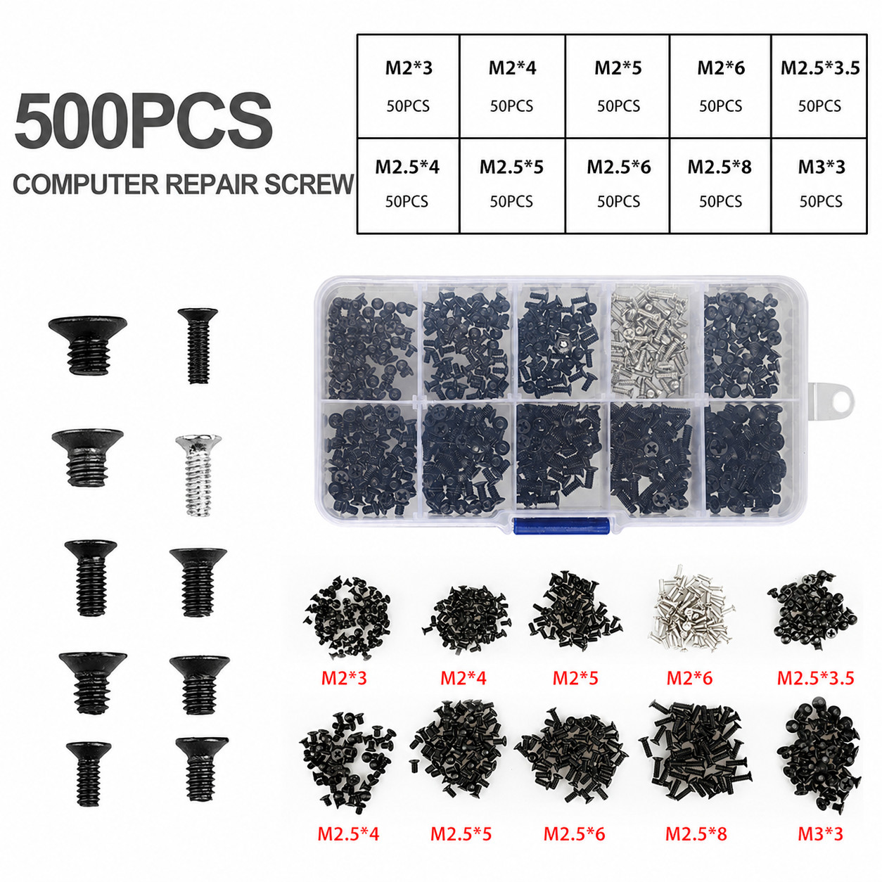 500Pcs Set Laptop Computer Screws Set For HP Dell Lenovo Sony Toshiba SAMSUNG 500Pcs Set Laptop Computer Screws Set For HP Dell Lenovo Sony Toshiba SAMSUNG