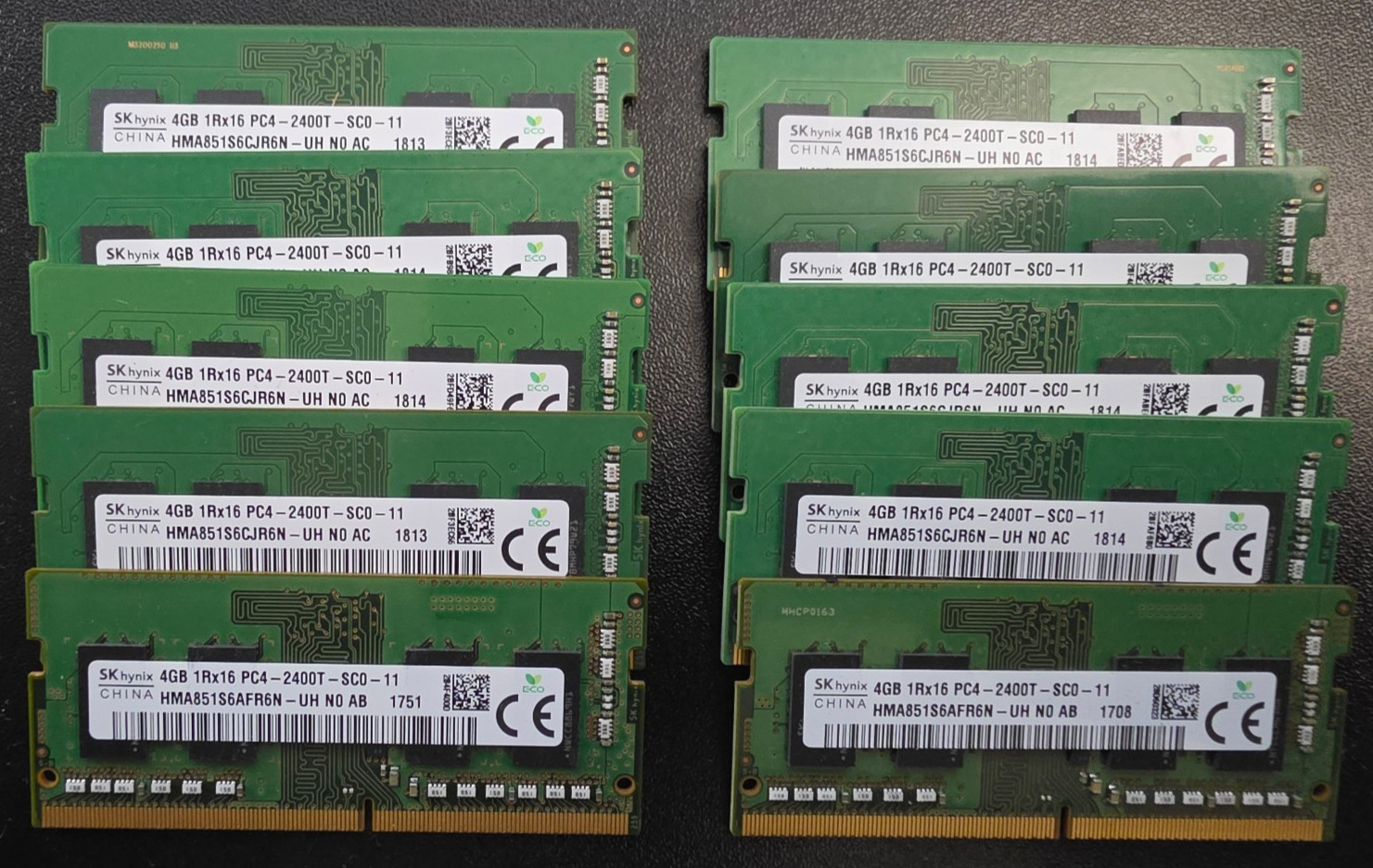 Lot of 10 - SK hynix 4GB 1Rx16 PC4-2400T-SC0-11 SODIMM RAM Memory