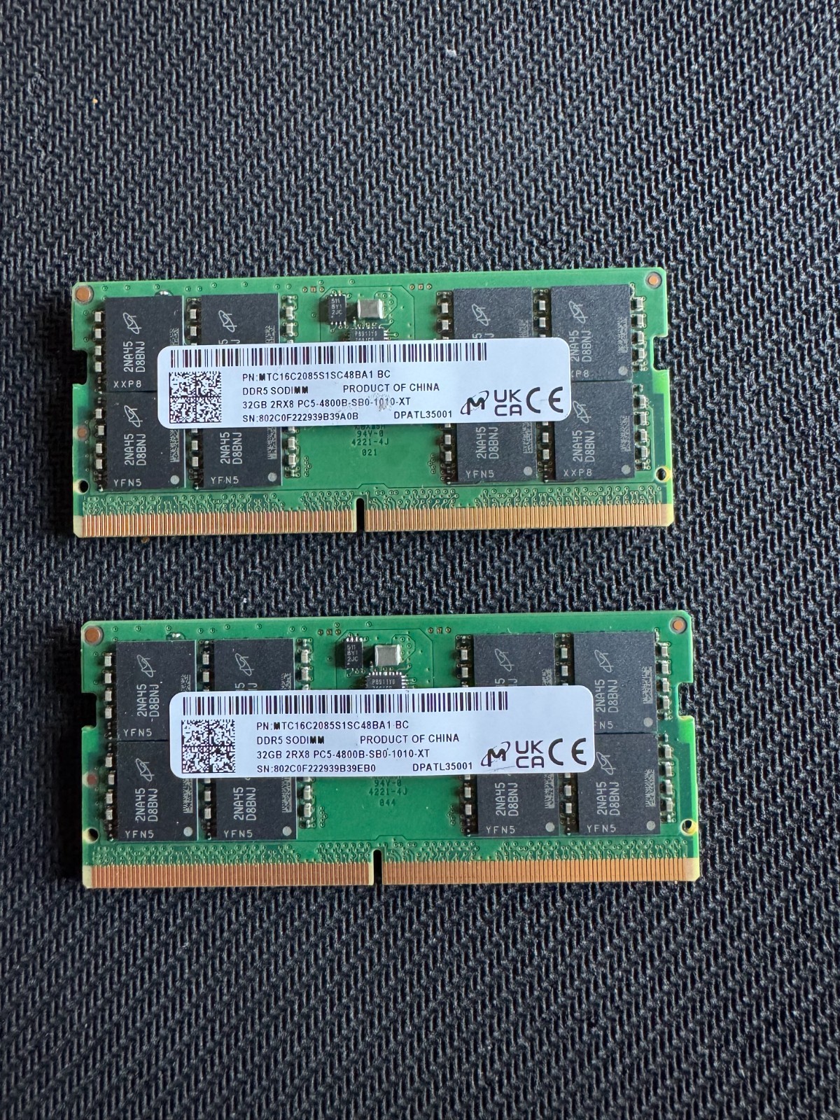 Micron 64GB Kit (32GBX2) DDR5 SODIMM Memory MTC16C2085S1SC48BA1 - Ready for Use Micron 64GB Kit (32GBX2) DDR5 SODIMM Memory MTC16C2085S1SC48BA1 - Ready for Use