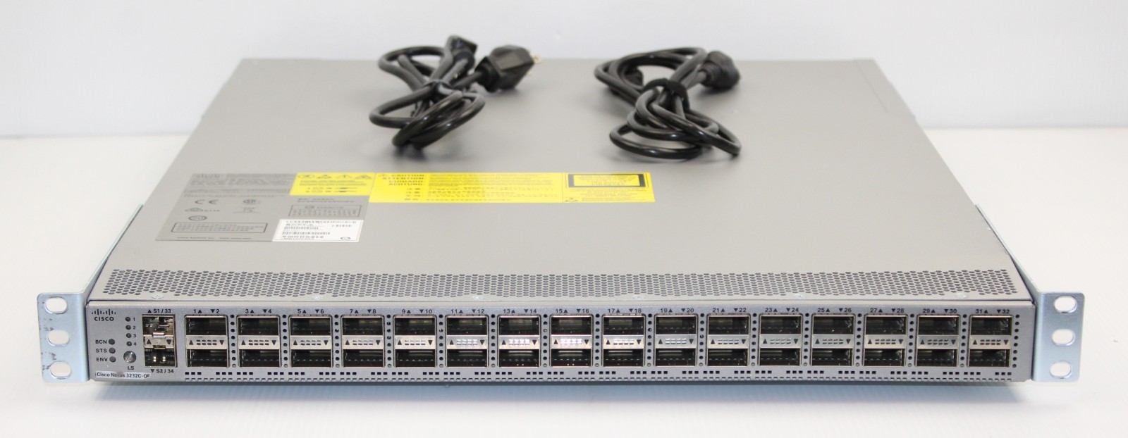 Cisco | N3K-C3232C | 32-Port 100G QSFP Network Switch W/ 2x PSU, 2x Power Cords Cisco | N3K-C3232C | 32-Port 100G QSFP Network Switch W/ 2x PSU, 2x Power Cords