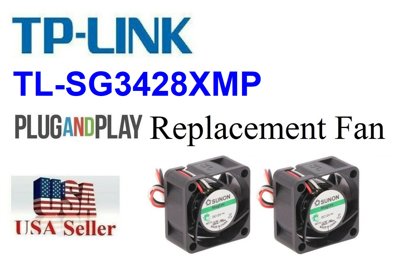 2x Very Quiet Replacement Fans for TP-Link TL-SG3428XMP 2x Very Quiet Replacement Fans for TP-Link TL-SG3428XMP