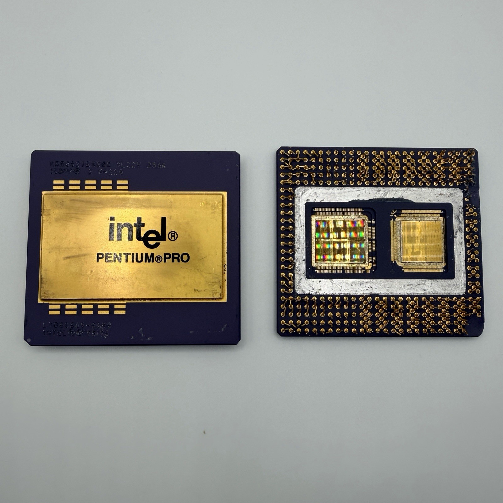 Set of 2 Intel Pentium Pro CPU Ceramic Processor Vintage Computer Collectible Set of 2 Intel Pentium Pro CPU Ceramic Processor Vintage Computer Collectible
