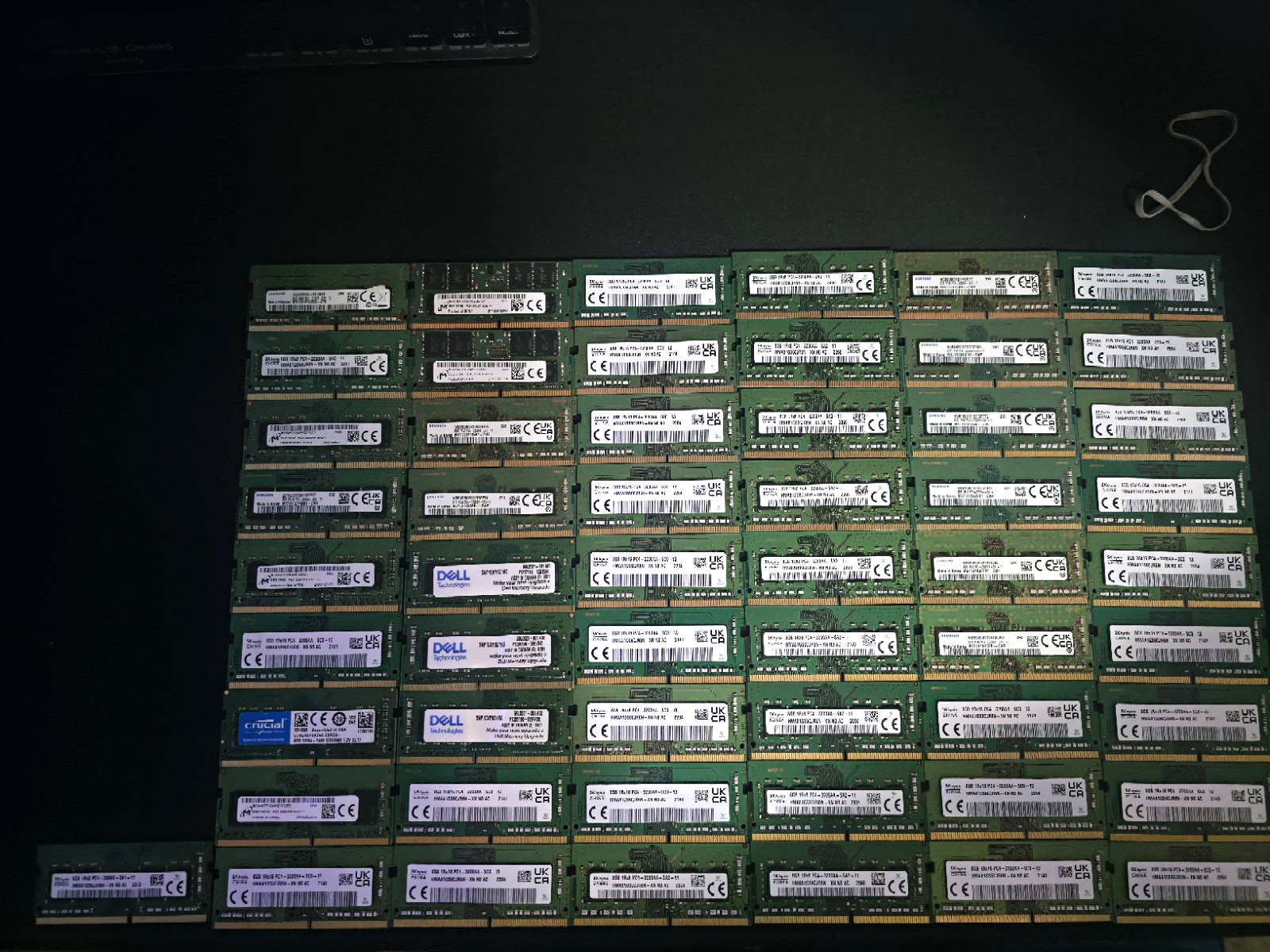 LOT OF 55 MIXED SODIMM 8GB DDR4 RAM SAMSUNG,SK HYNIX, DELL, MICRON LOT OF 55 MIXED SODIMM 8GB DDR4 RAM SAMSUNG,SK HYNIX, DELL, MICRON