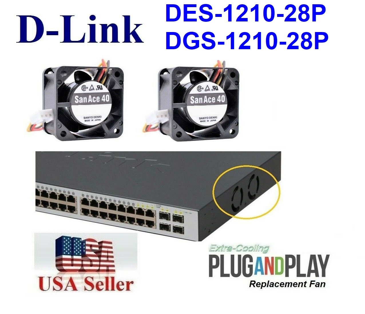 2x New Replacement Fans for D-Link DES-1210-28P DGS-1210-28P