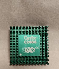 Cyrix Cx486DX2-66 A6FT528B 66MHz Socket 3 Ceramic Gold Vintage CPU Processor picture