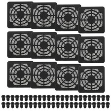 12Pcs 50mm Fan Filter Grill Plastic Ventilation Grill Cover with Screws Black picture