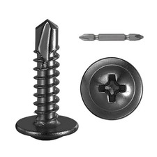 (300Pcs)#8×3/4” for Sheet Metal Self-Tapping Screws 410 Black Stainless Steel Tr picture