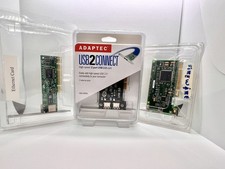 USB 2.0 PCI Card Adaptec, Firewire & Ethernet PCI Card. 3 Pack Combo Lot - NEW picture