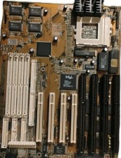 Vintage Socket 7 @ Motherboard Intel SB82371SB Pentium PCI ISA SIMM Retro PC DOS picture