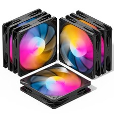 PACK HIGH PERFORMANCE COOLING - UPHERE 120MM BLACK ARGB COMPUTER CASE FANS 5 picture
