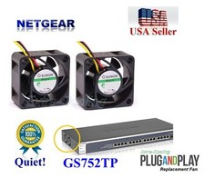 2x Quiet Replacement Fans for NETGEAR ProSAFE GS752TP 48-Port 2x Low Noise Fans picture