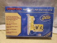 COMPUSA High Speed 5 Port USB Card V2.0 Vintage Tech New In Sealed Box Priority picture