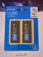 CRUCIAL 32GB (2x16GB) DDR5-5600MHz CL46 SODIMM 262-PIN (CT2K16G56C46S5) picture
