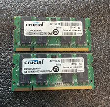 Crucial Micron 8GB KIT (2 X 4GB) DDR2 800Mhz SODIMM PC2-6400 Memory Ram *TESTED* picture
