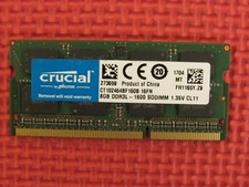 Crucial 8GB (1-Stick) PC3-12800 DDR3 1600 SODIMM Memory CT102464BF160B.16FN picture