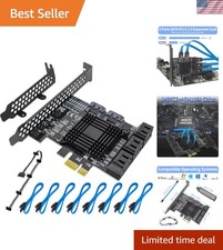 PCIe 8-Port SATA Controller Card 6 Gbps, Compatible with Windows, MAC, Linux ... picture