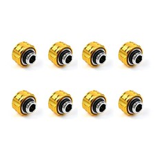 8PCS G1/4 Male 14mm Hard Tube Compression Fitting Gold PC Water Cooling picture