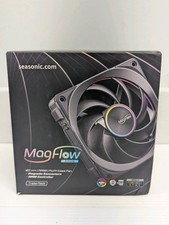 SEASONIC MAGFLOW 120mm ARGB PWM CASE FAN - TRIPLE PACK - Black - NEW picture