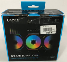 Lian Li UNI Fan SL-Infinity 3 Pack Set - UF-SLIN120-3B - Case Fans - Black picture