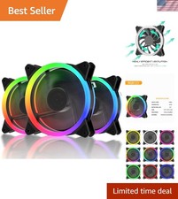 120mm RGB Case Fan Fan,Quiet Edition High Airflow LED Case Fan for PC Cases-3... picture
