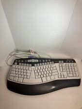 Vintage Microsoft Natural Multimedia Keyboard PS/2 RT9470 - 1.0A - White/Blue picture