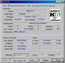 AMD K6 2 500 MHz (AMD K6 2 500AFX) Super7 (Socket7) picture