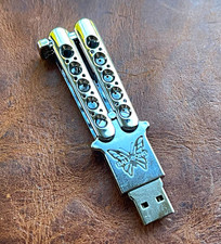 Benchmade Bali-Song Butterfly Knife Style USB Flash Drive, USB-A, Silver 2GB picture