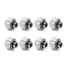 8PCS G1/4 Male 14mm Hard Tube Compression Fitting Silver PC Water Cooling picture