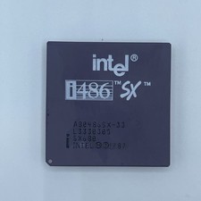 Vintage Intel 486 DX2-66 SX807 i486 CPU Retro Gold picture