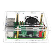 High Quality Acrylic Protective Case With Heat Cooling Fan for Raspberry Pi 5 picture