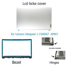 5CB1F36621 New LCD Back Cover Bezel & Hinges for Lenovo IdeaPad 1 15ADA7 15AMN7 picture