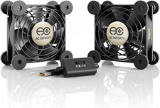 AC Infinity MULTIFAN S5, Quiet Dual 80mm USB Fan, UL-Certified for Receiver DVR picture