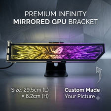 Custom Image ARGB Infinity Mirror GPU Support Bracket Graphic Card Holder Deco picture