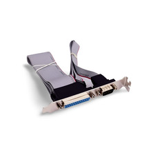 1ft DB9 DB25 Serial Port Parallel Port on Bracket - Gray picture